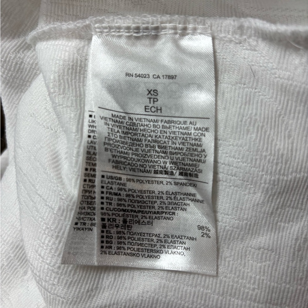 Banana Republic White Jacquard Top Quilted Scoop Back 3/4 Sleeve - Picture 5 of 5